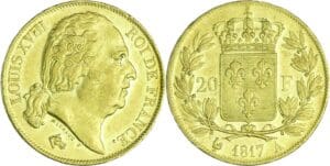 France - Louis XVIII (1815-1824) - 20 francs au buste nu 1817 A (Paris)