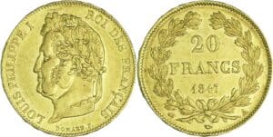 France - Louis-Philippe Ier (1830-1848) - 20 francs tête laurée 1847 A (Paris)