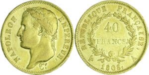 France - Napoléon 1er (1804-1814) - 40 francs revers république 1808 A (Paris)