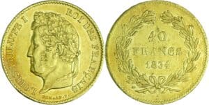 France - Louis-Philippe Ier (1830-1848) - 40 francs 1834 L (Bayonne)