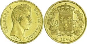 France - Charles X (1824-1830) - 40 francs 2ème type 1830 A (Paris)
