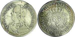 France - Louis XV (1715-1774) - 1/5 d'écu aux branches d’olivier - 1729 S (Reims)
