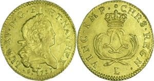 France - Louis XV (1715-1774) - Louis d’or Mirliton aux palmes courtes - 1723 L (Bayonne)