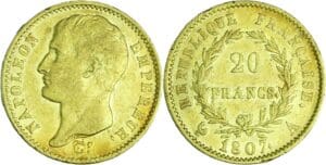 France - Napoléon 1er (1804-1814) - 20 francs revers république 1807 A (Paris)