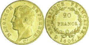 France - Napoléon 1er (1804-1814) - 20 francs calendrier grégorien 1806 A (Paris)