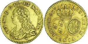 France - Louis XV (1715-1774) - ½ louis d’or aux lunettes - 1727 G (Poitiers)