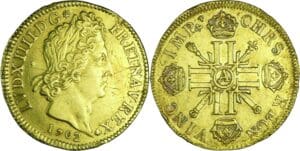 France - Louis XIV (1643-1715) - Double louis d’or aux 8 L et aux insignes - 1702 A (Paris)