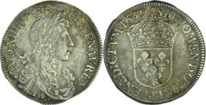 France - Louis XIV (1643-1715) - ½ écu au buste juvénile, 1er type - 1659 T (Nantes). Trésor d’Aubusson