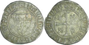 France - Charles VI (1380-1422) - Blanc guénar - 1ère émission (23 septembre 1388) - Tournai