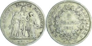 France - Commune de Paris (1871) - 5 francs Hercule Camélinat - 1871 A (Paris)