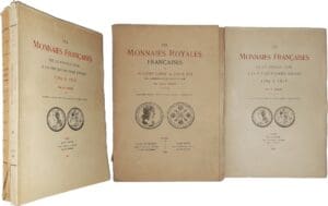Ciani (Louis) - 2 tomes - Les monnaies royales françaises de Hugues Capet à Louis XV,1926 et Les monnaies de la Révolution à la fin du Premier empire, 1931