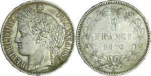 France - Gouvernement de défense nationale (1870-1871) - 5 francs Cérès sans légende 1870 A (Paris)