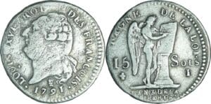 France - Constitution (1791-1792) - 15 sols type FRANCOIS 1791 I (Limoges)