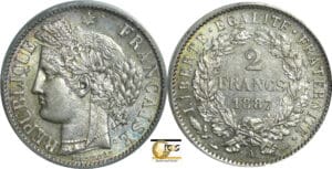 France - Troisième république (1871-1940) - 2 francs Cérès avec légende 1887 A (Paris)