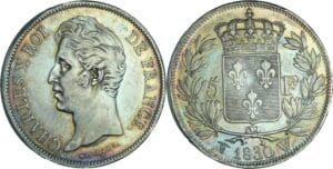France - Charles X (1824-1830) - 5 francs 2ème type 1830  W (Lille)