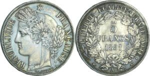 France - Deuxième république (1848-1852) - 5 francs Cérès 1851 A (Paris)