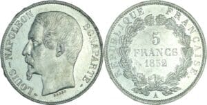 France - Louis Napoléon Bonaparte (1848-1852) - 5 francs 1852 A (Paris)