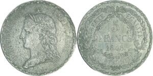 France - Deuxième république (1848-1852) - 5 francs concours de Bovy 1848