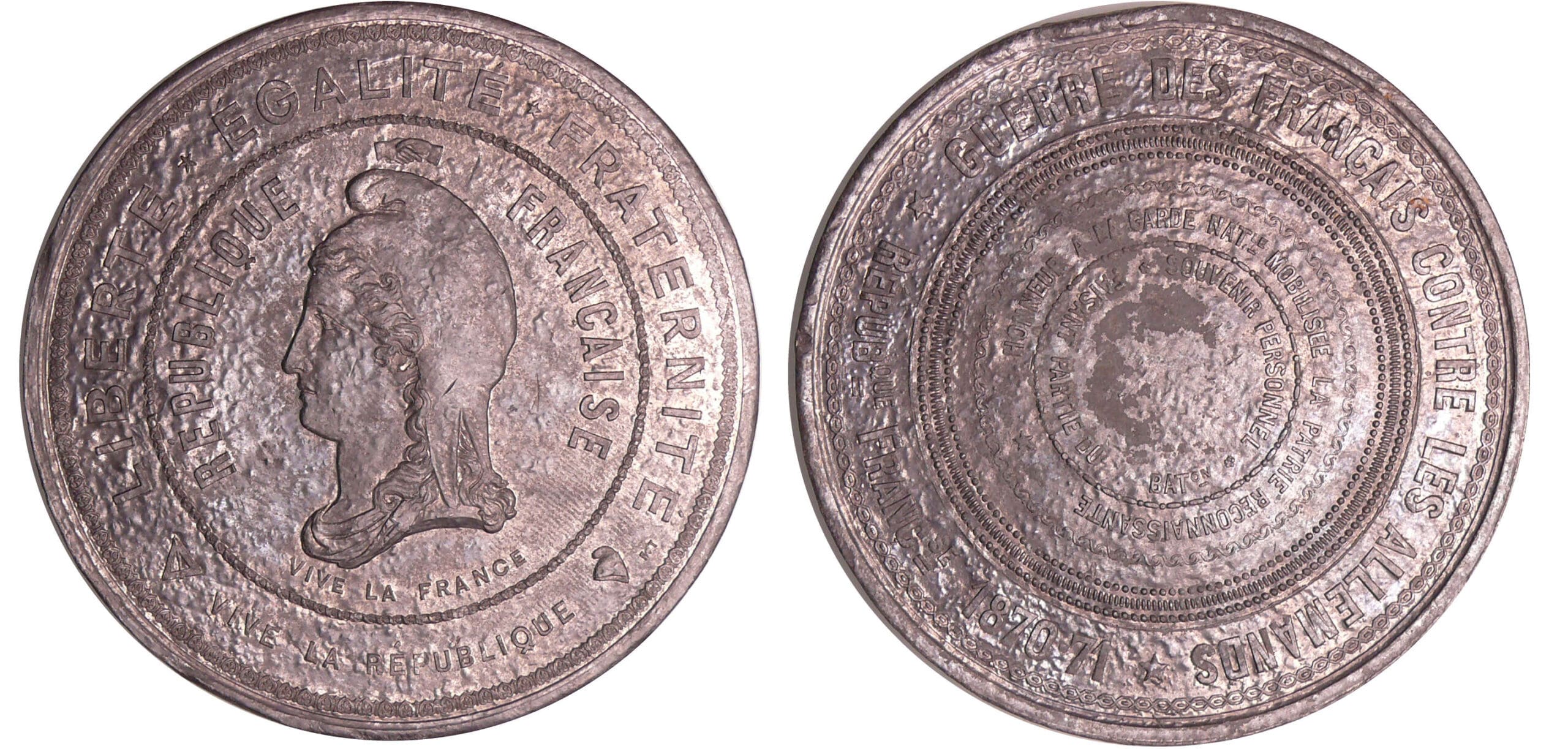 France - Guerre de 1870-1871 - Médaille en étain "Pendant l'armistice", 1871 France - Guerre de 1870-1871 - Médaille en étain "Pendant l'armistice", 1871