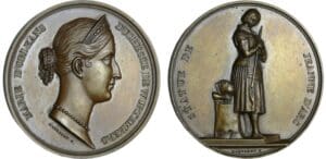 France - Marie-Christine d'Orleans (1813-1839) - Médaille, La statue de Jeanne d'Arc, 1837, Paris