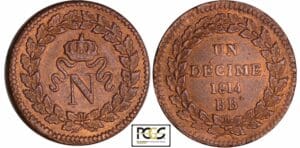 France - Napoléon 1er (1804-1814) - Un décime Blocus de Strasbourg 1814 BB