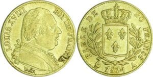 France - Louis XVIII (1815-1824) - 20 francs au buste habillé 1814 A (Paris)