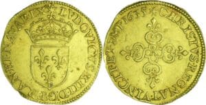 France - Louis XIII (1610-1643) - Ecu d’or frappe au marteau - 1635 A (Paris)