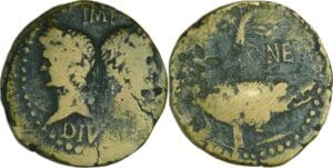 Agrippa et Auguste - As (10-14 av. J.-C., Nîmes)