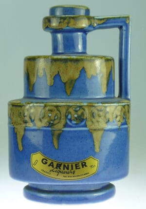 Broc en céramique émaillé GARNIER - Broc Valca (bleu à coulures marron)