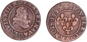 Louis XIII (1610-1643) - Double tournois au buste juvénile et col fraisé - 1632 D (Lyon)