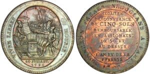 France - Constitution (1791-1792) - Monneron de 5 sols - 1792 - AN III