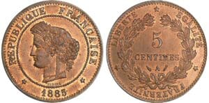 France - Troisième république (1871-1940) - 5 centimes Cérès 1885 A (Paris)