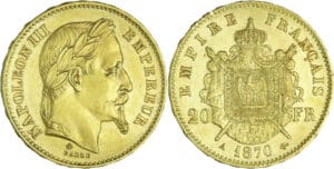 France - Napoléon III (1852-1870) - 20 francs tête laurée 1870 A (Paris)