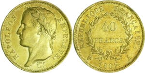 France - Napoléon 1er (1804-1814) - 40 francs revers république 1807 A (Paris)