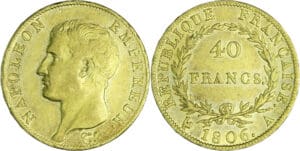 France - Napoléon 1er (1804-1814) - 40 francs revers république 1806 A (Paris)