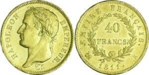 France - Napoléon 1er (1804-1814) - 40 francs revers empire 1811 K (Bordeaux)