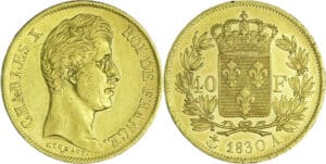 France - Charles X (1824-1830) - 40 francs 2ème type 1830 A (Paris)