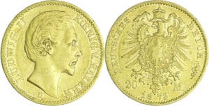 Allemagne - Ludwig II - 20 mark 1873