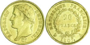 France - Napoléon 1er (1804-1814) - 20 francs revers république 1807 A (Paris)