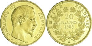 France - Napoléon III (1852-1870) - 20 francs tête nue 1858 A (Paris)