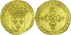 France - Louis XIII (1610-1643) - Écu d’or frappé au marteau - 1633 B (Rouen)