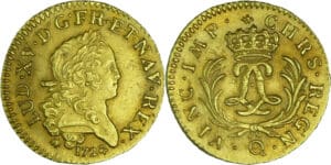 France - Louis XV (1715-1774) - Louis d’or Mirliton aux palmes longues - 1724 Q (Perpignan)
