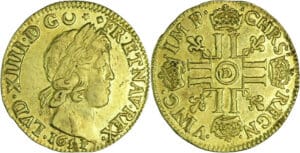 France - Louis XIV (1643-1715) - Louis d’or à la mèche courte - 1651 D (Lyon) 51 sur 44