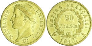 France - Napoléon 1er (1804-1814) - 20 francs revers empire 1810 A (Paris)