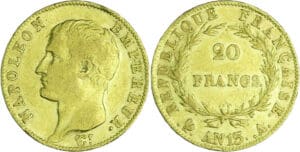 France - Napoléon 1er (1804-1814) - 20 francs tête nue An 13 A (Paris)