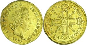 France - Louis XIV (1643-1715) - ½ louis d’or aux 8 L et aux insignes - 1701 A (Paris)