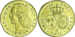 France - Louis XV (1715-1774) - Double louis d’or au bandeau - 1756 D (Lyon)