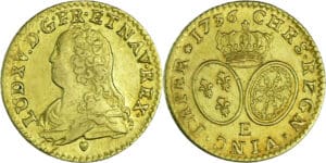 France - Louis XV (1715-1774) - Louis d’or aux lunettes - 1736 E (Tours)