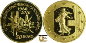 France - Cinquième république (1959- ) - 50 euro 2010 "Cinquantenaire du nouveau franc"