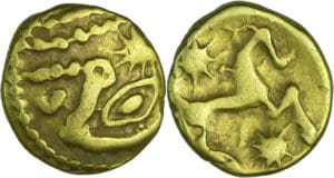 France - Bellovaques - 1/4 de statère d’or à l’astre (80-50 av. J.-C.)